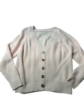 Classic Women's Pink V‑Neck Button Cardigan